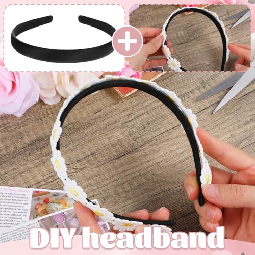 Wy Lighting Level 588808_EBMWJ0RY 2Pcs Satin Headbands Wide Hard Head Band Fashion Solid Hairband Non-Slip Plain Hair Bands Diy Holiday Elastic Hoops thumb #4