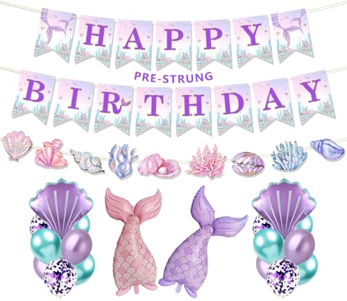 Ufocusmi Mermaid Birthday Party Decorations Mermaid Birthday Banner