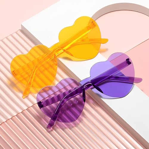 Herbst 18 Stück Herz Sonnenbrille, Party Brillen Herz, Herzbrille Sonnenbrille Herzform, Partybrillen Erwachsene für Party Zubehör,Foto Requisiten,Geburtstag,Fasching, Karneval