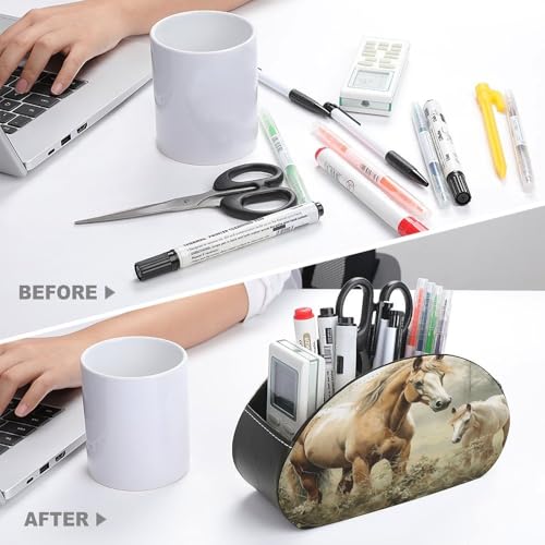 Support de télécommande en cuir à 5 compartiments pour l'organisation de la maison