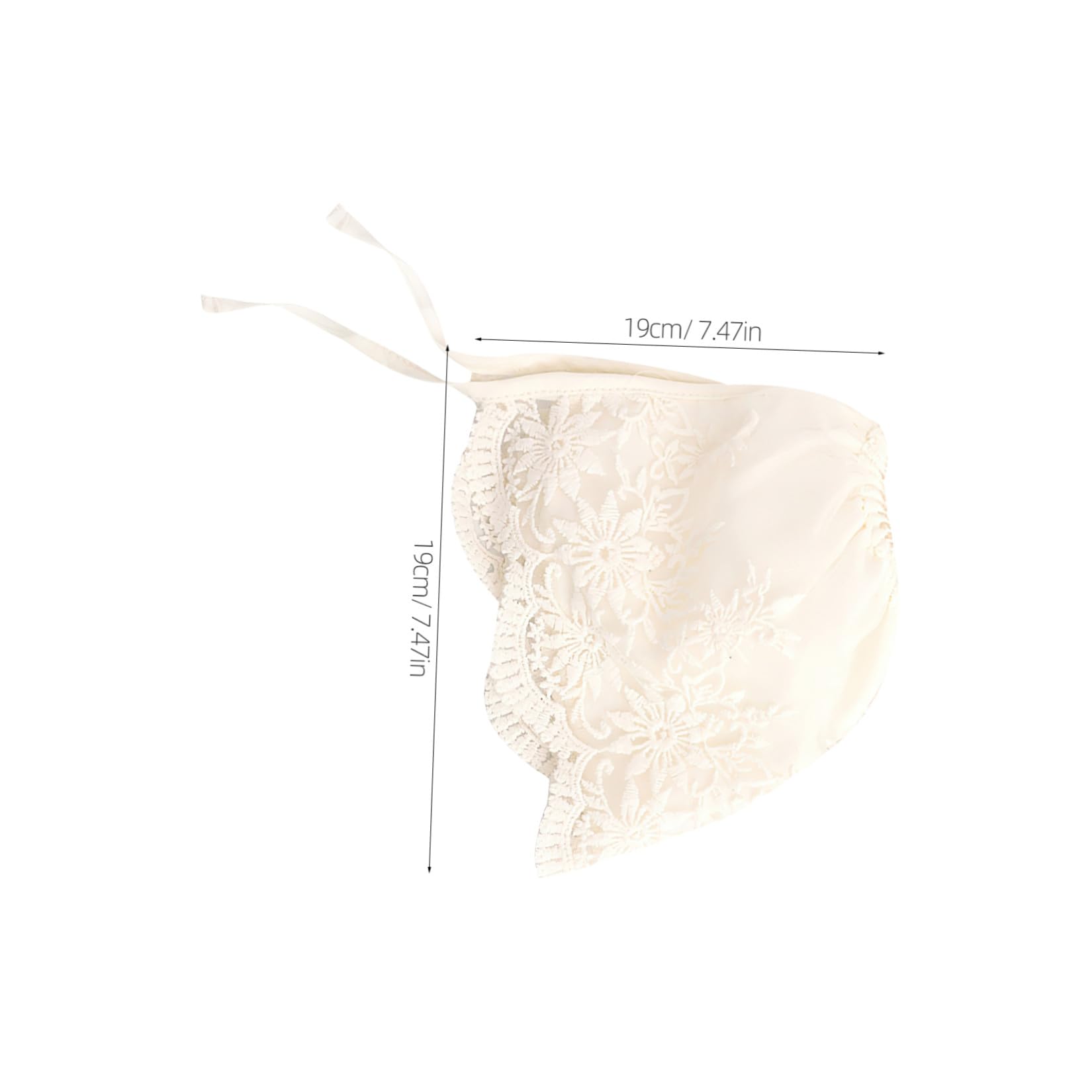 Gorro de Niña Recién Nacida 2 Piezas Beige de Encaje