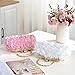ASPHODELCHIC Floral Lace Evening Clutch Purse, Rose Wedding Handbag with Chain Strap, Bridesmaid Dress Bag (Pink)