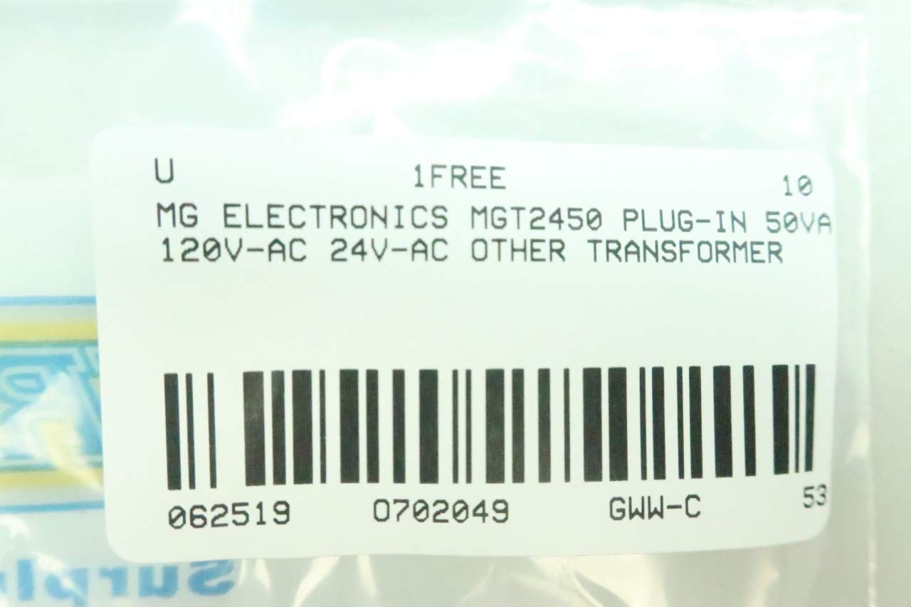 MG Electronics MGT2450 Plug-in Transformer 60W 120V-AC 24V-AC