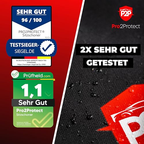 Pro2Protect [2X Test SEHR GUT] Autositzschoner Vordersitze | WASSERDICHT | 1er Set | Autositzbezüge Sitzauflage Sitzbezüge Auto | Schonbezug vorne Autositzauflage Sitzschoner Auto Zubehör Innenraum