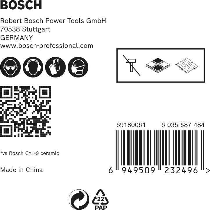 Miniatura 4 de Bosch 5X Expert HEX-9 - Juego de brocas de cerámica dura (para baldosas duras, baldosas blandas, Ø 0.157-0.394 in, taladro de impacto