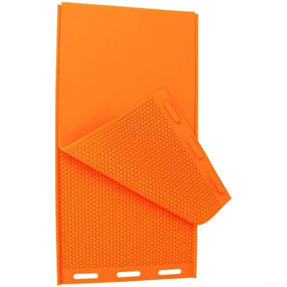 Lot de 2 feuilles de cire d'abeille en silicone pour apiculteurs professionnels et amateurs - 43,5 x 22,5 cm - Orange