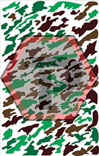 Traditional Camo Stencil, 7x11, High Bake - High Temp - Oven Cured Cerakote, Gunkote, & Duracoat Vinyl Stencil for DIY Spray Paint/Airbrush/Coating Projects