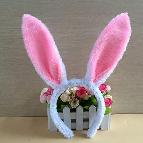 FAVELA® Latest Fancy Headband Stylish Hair Accessories Rabbit Bunny Fur Mini Bow Bunny Long Ears Headband/Hairband for Girls (White)