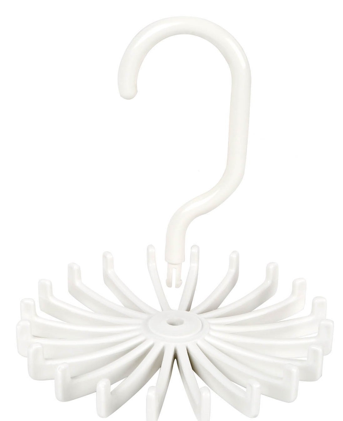 iMounTEK Rotating Tie Rack For Ties or Belts with 20 Non-Slip Hooks (2 Pack) (White)