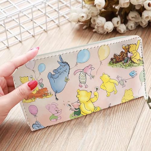 Image of Winnie Wallet, Winnie Birthday Gifts, Purse for Women, Cute Cash Clutch Long Billfold with Zipper Coin Pocket Ladies Girls, Modern Design