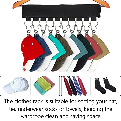 Topmeet Hat Organizer For Baseball Caps Storage,10 Stainless Steel Clips Holder For Hanger, Cap Rack/Hat Shelf Fit Room Closet,Door,Wall - 1 Pack #TOP2