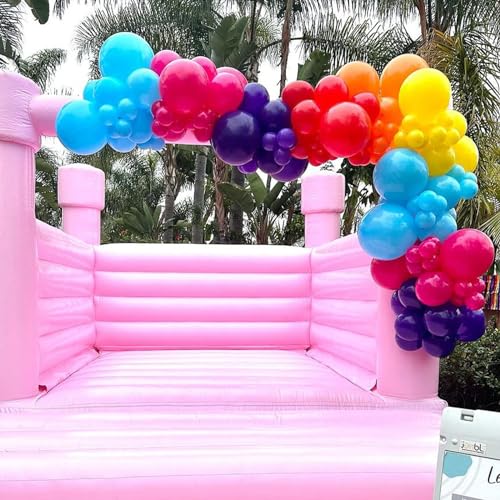 Image of Multicolor Neon Balloon Arch Garland Kit, Colorful Balloons Arch Assorted Color Latex Ballons Kit Rainbow Balloon Garland for Summer Pool Tropical Theme Carnival Kids Birthday Party Decorations