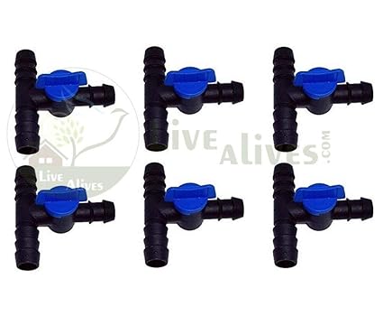 Live With Alive Plastic 30Pcs Tee Drip Irrigation Accessories 16mm with Tap and 1pcs Teflon Tape for Plumbing and Water Leak (Colour May Vary)