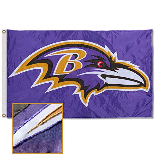 Drapeau brodé Baltimore Ravens en nylon haute densité pour extérieur résistant