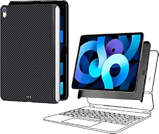 PITAKA iPad Air Case, iPad Air 2022/2020 Case, iPad Air 5th/4th Generation Case, Compatible with Magic Keyboard, Supports Apple Pencil 2nd Generation, Magnetic Case Made From Aramid Fibre, Black/Grey