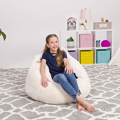 Posh Creations Cute Soft And Comfy Bean Bag Chair For Kids, Large, Animal - Ivory Cat & Bag Chair, Large-38In, Sports Basketball, Sports Basketball Orange And Black #TOP2
