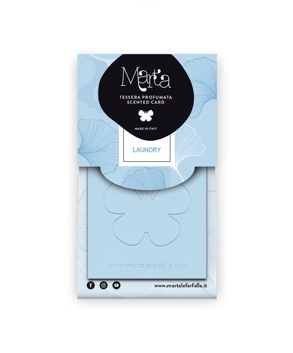Marta Card Laundry Tre Tessere al Profumo di Pulito per Armadi e Cassetti