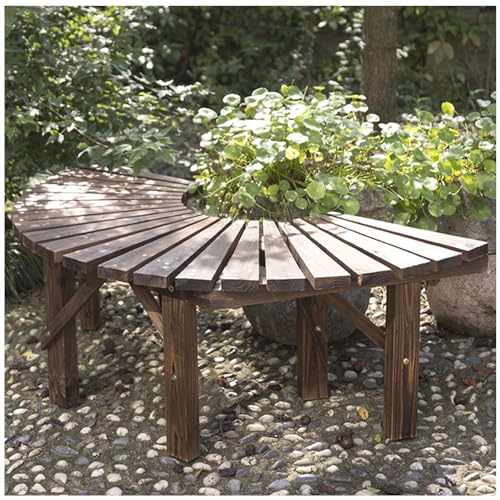Banc de jardin en bois en demi-cercle pour patio et terrasse