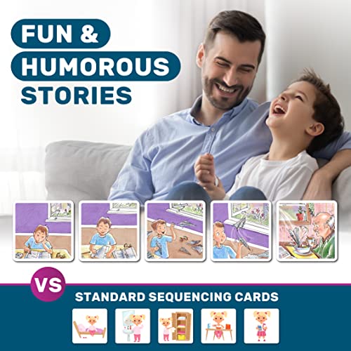 Skillease Story Cues Skilled Sequencing Cards, Speech Therapy Materials, Social Skills Game, English Language Learners Games, Storytelling Cards, Sentence Building And Picture Cards #TOP1