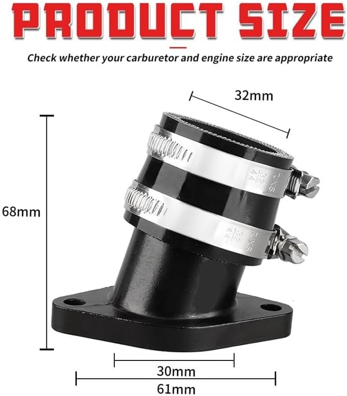 Motorcycle Manifold Rubber 32mm Or 30mm Carburetor Interface Adapter Fit For Yamaha ATV Pit Dirt Bike Engine Connector