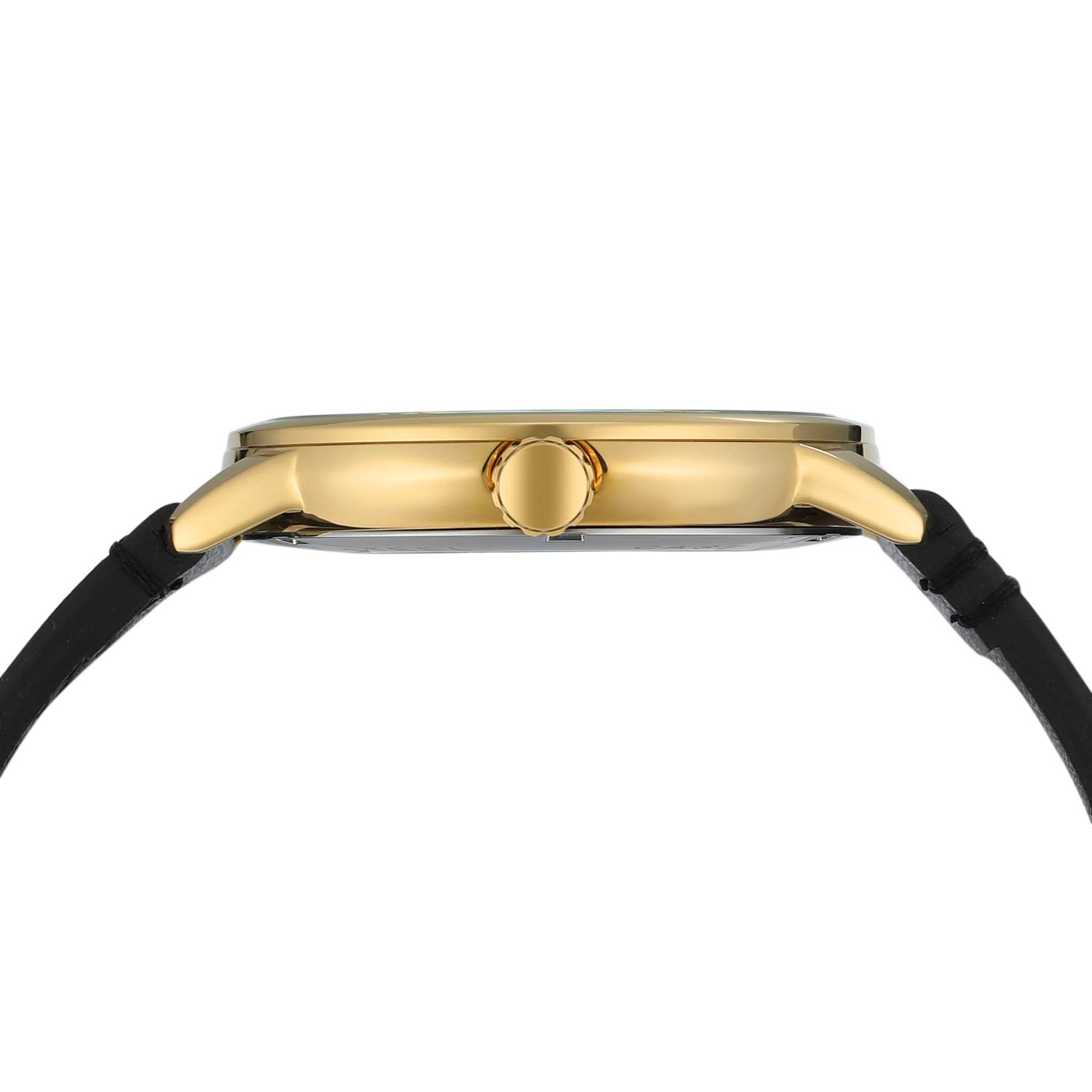 FORSINING Orologio da uomo con cinturino in pelle meccanico a carica manuale con quadrante analogico, Cinturino