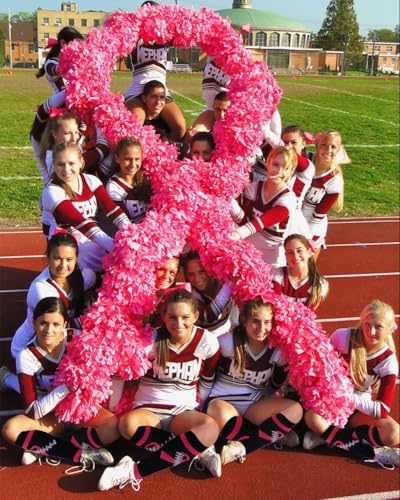 Subesty Breast Cancer Awareness Socks for Women Men, 2 Pairs Breast Cancer Football Socks Youth, Knee High Pink Ribbon Compression Socks for Running Softball Soccer Cheer Accessories (L/XL)