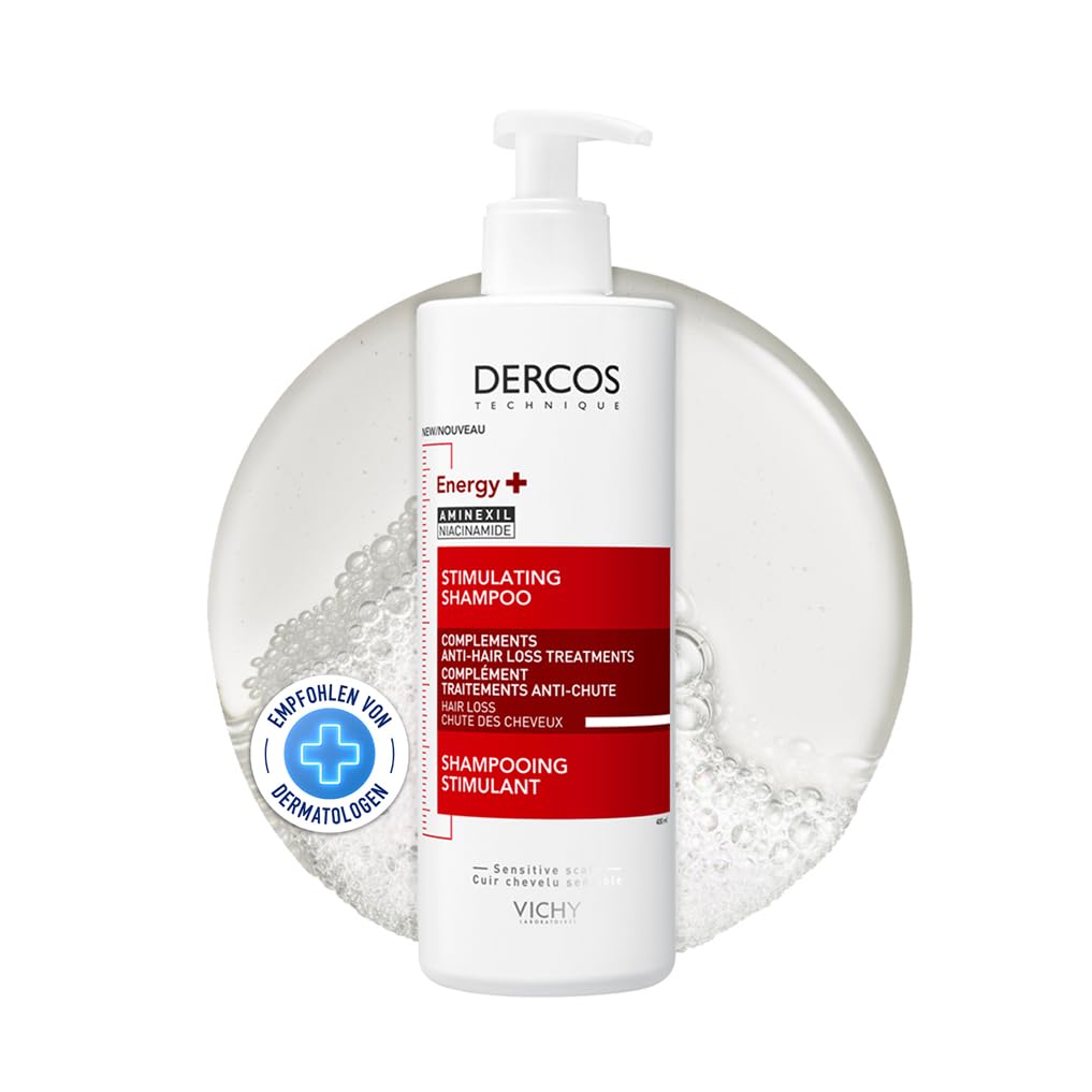 VICHY Anti-Haarverlust Vital-Shampoo+ für sensible Kopfhaut, Stärkt die Verankerung der Haarwurzel, Mit Aminexil, Dercos Anti-Haarverlust, 400 ml