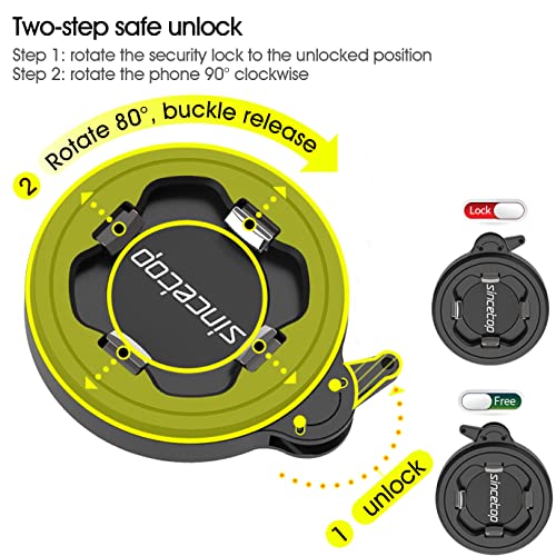 Image of sincetop Universal 1 inch Ball Motorcycle Phone Mount,Quick Release Motor Bike Smartphone Holder 【Series C - 2nd Gen】 Double Socket Arm not Included