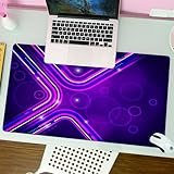 MESHIZIY Mauspad (400 × 900 MM) Verlängertes großes Mauspad Schreibtischauflage, rutschfeste Gummibasis, Gaming-Mauspad XLAubergine, Lila Abstrakte Parallele Linien in Einer Violetten Umgebung