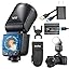 Godox V1 MID O Flash for Olympus & Panasonic Camera, 55W Round Head ...