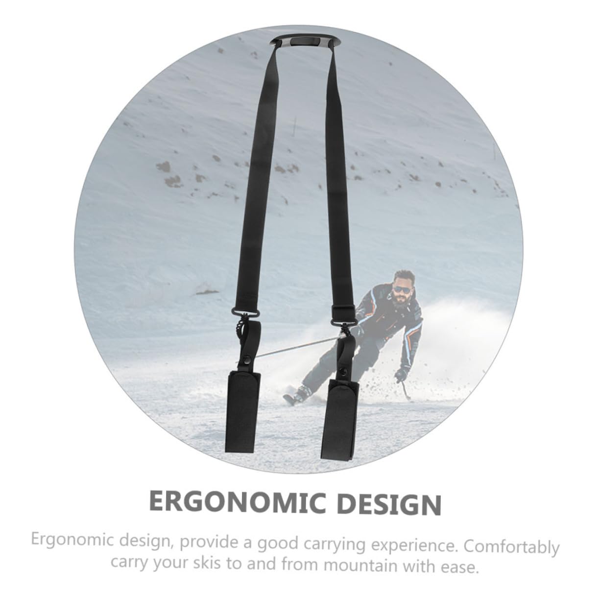 INOOMP 4pcs Portable Ski Strap for Easy Carrying of Skis and Poles Lightweight Shoulder Strap for Outdoor Sports Convenient Storage