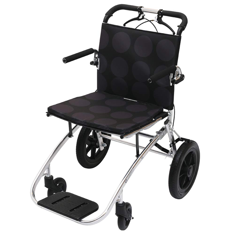 Silla De Ruedas Móvil De Transporte Ligero, Plegable, Ligera, De Aluminio, Con Frenos De Mano, Silla De Viaje De Tránsito Portátil, Color Negro