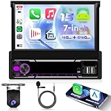 Multifuncional e Instalación: La radio 1 din está equipada con 2 puertos USB. Admite controles en el volante, Radio AM FM RDS, Ajuste DSP, DAB+ admite Radio(No incluye adaptador DAB), pantalla dividida, 7 luces de botón cambio de ciclo, ajustes EQ y pantalla dividida. Tamaño de instalación estándar de 188 (L) x203 (W) x57(H) mm/7.40(L) x7.99 (W) x2.24 (H) pulgadas. Asegúrese de que la ranura de instalación reservada en su coche coincide con el tamaño especificado