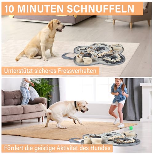 SUPERWSLING Schnüffelteppich für Hunde Cleveres Hundespielzeug mit Anti Rutsch Intelligenzspielzeug für Anti Stress Schnüffelmatte Spielteppich Für Kleine & Große Hunde