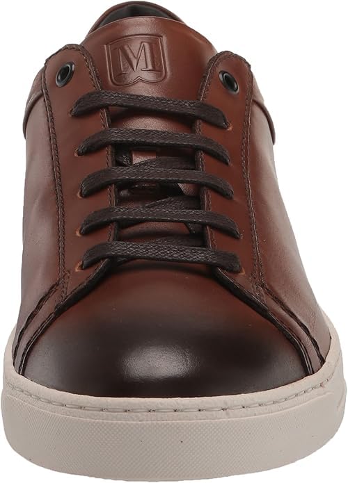 Image of Bruno Magli Men's Diego Sneakers, Leather Shoes, Lace-Up Casual Shoes