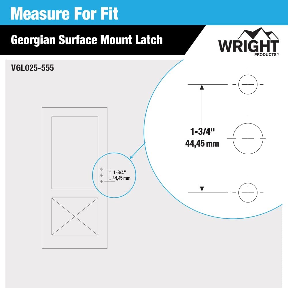 Wright Products VGL025-555, Brass Georgian Style Surface Mount Latch, Gold