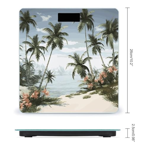 Báscula Digital Tropical Palm Trees de Vidrio Templado miniatura 2