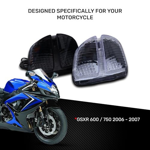 Feu stop LED GSXR 600 2006 feu arrière blanc avec clignotant
