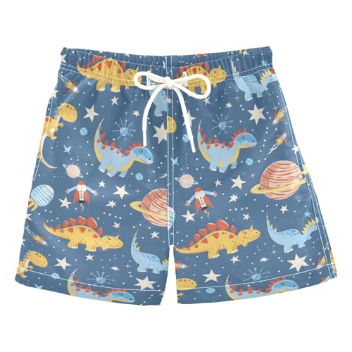 Boys Swim Trunks Quick Dry UPF 50+ Beach Board Shorts Kids Bathing Suits Swimsuit 2T Dinosaur Rocket Planet