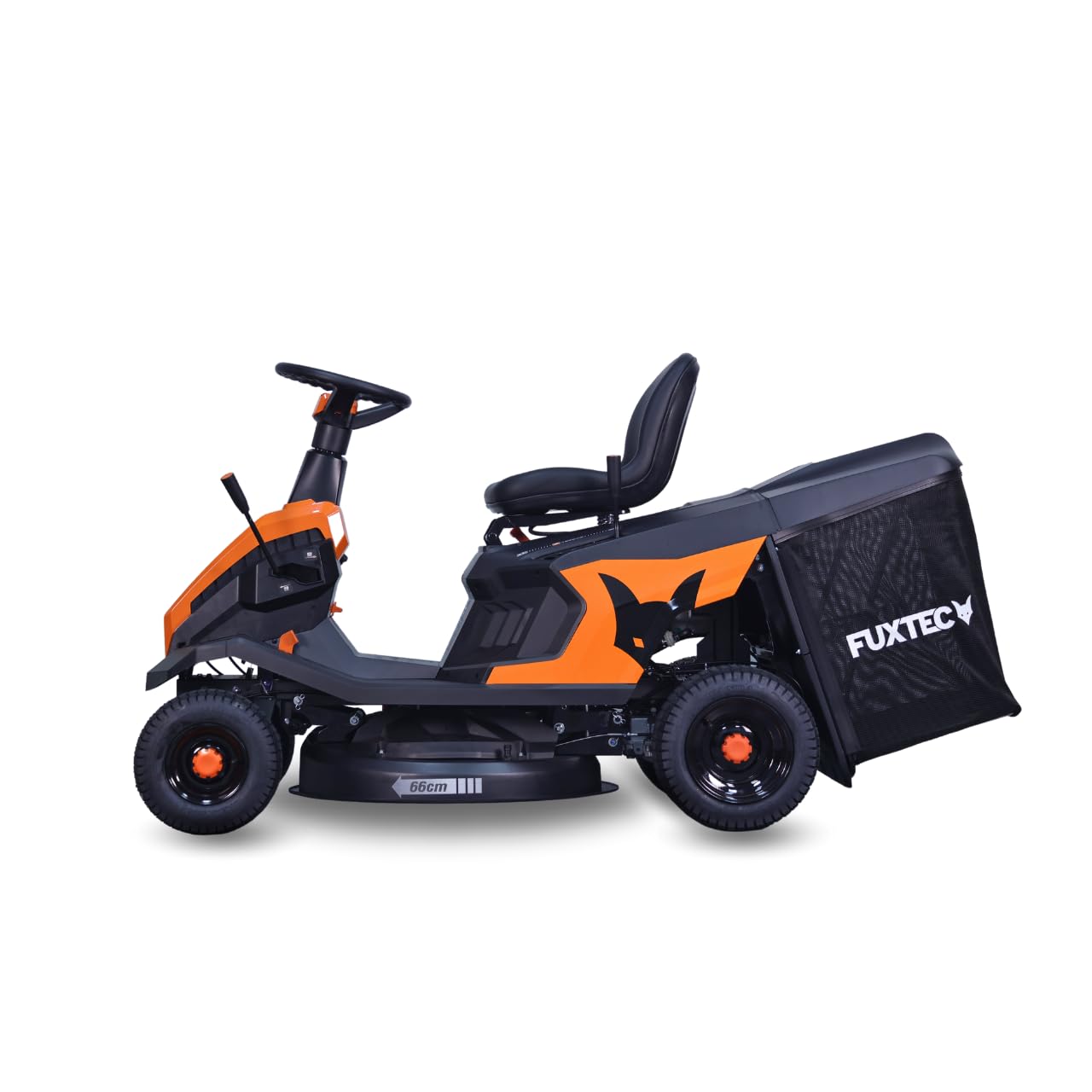 Tractor Cortacésped a Gasolina FUXTEC FX-RMR66 – Motor OHV 4 Tiempos, 65 cm de Corte, Bolsa de 150L, Arranque Eléctrico eStart