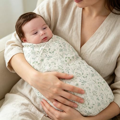 Image of POMISO Muslin Swaddle Blankets for Boys & Girls, Newborn Receiving Blankets, 4 Pack Soft Breathable Baby Swaddles, Large 47x47 Inches, Rain Forest