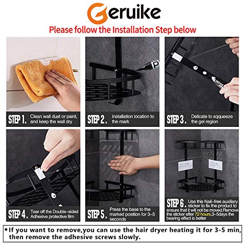 GERUIKE doucheplank plank douche hoek zelfklevende driehoek doucheplank hoekplank douche zonder boren opslag mand voor… - Image 6