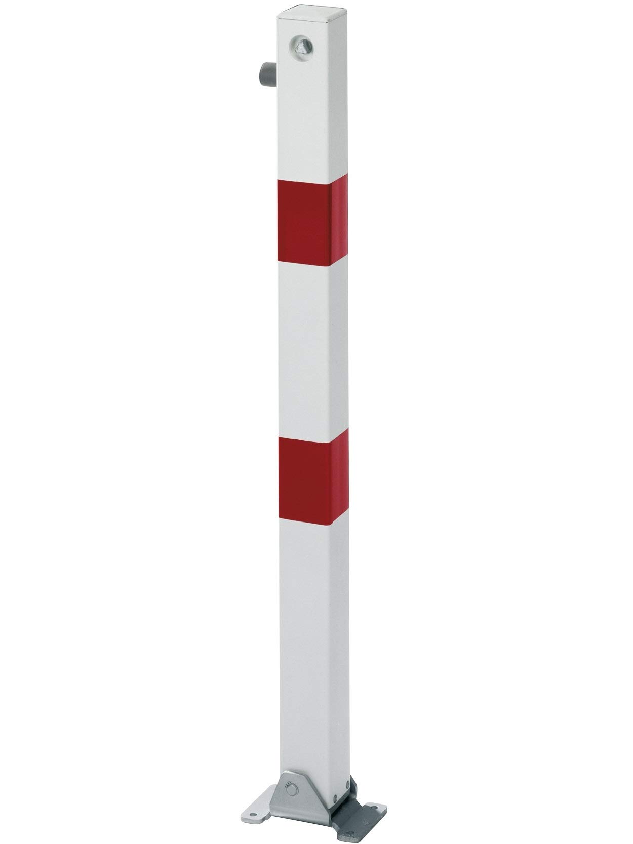 Alberts 780784 Absperrpfosten Klappy | wahlweise in verschiedenen Ausführungen | zum Aufschrauben, umlegbar | weiß | Pfosten 70 x 70 mm | Höhe über Boden 100 cm