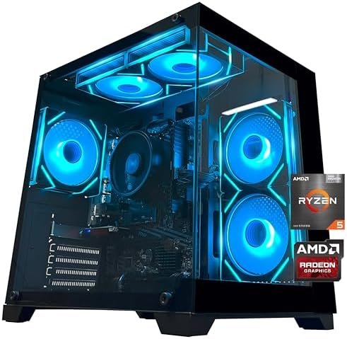 YAWYORE Gaming PC Desktop Computer AMD Ryzen 5 5600GT,16GB DDR4 3...