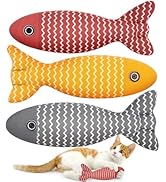Aucenix Cat Catnip Toys Fish - Cat Nip Kicker Toy for Indoor Cats, Squeak Interactive Toys for Al...