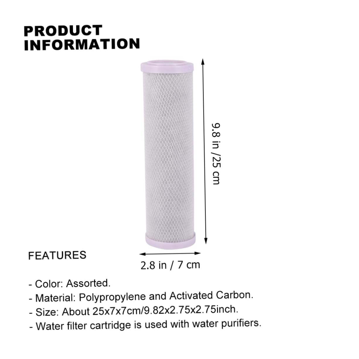 Núcleo del Filtro de Agua de Carbón Activado para Purificadores
