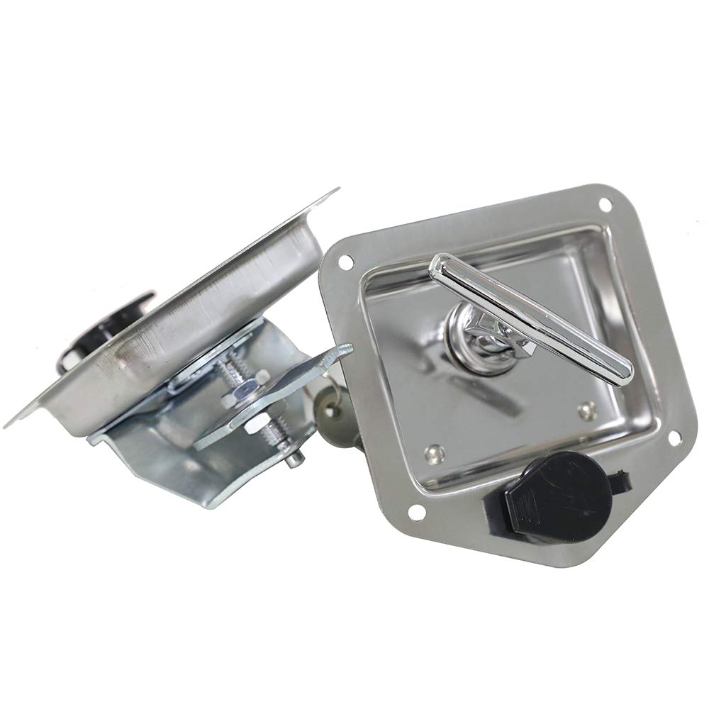 2Pcs Trailer Door Latch THandle Lock Highly Polished Stainless Steel