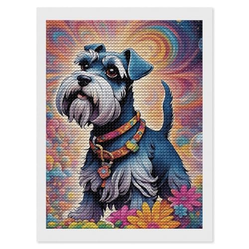 Peinture diamant schnauzer 5D broderie diamant fantastique moderne adulte 30x40 cm