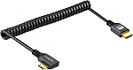 Twozoh Mini HDMI to HDMI Cable 1M, 4K 60Hz High-Speed HDMI to Mini HDMI Cable Braided Cord