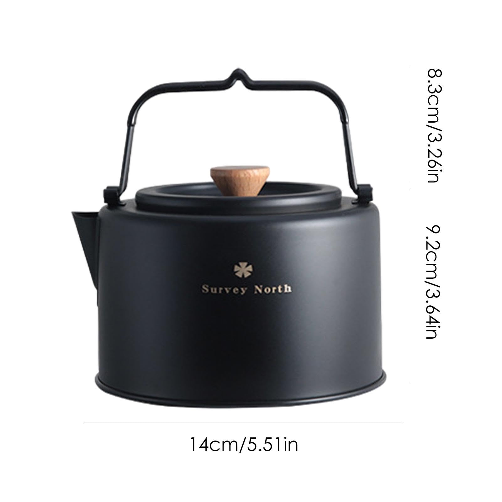 Bouilloire portable en acier inoxydable pour camping, pique-nique | randonnée, 1 l